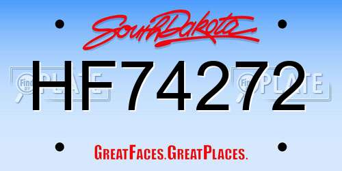 HF74272 South Dakota License Plate