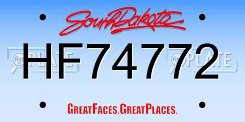 HF74772 South Dakota License Plate