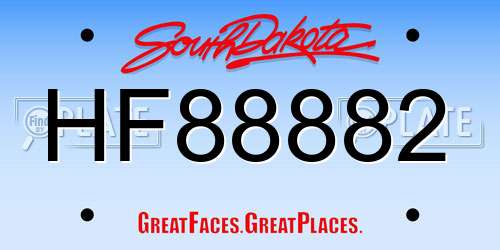 HF88882 South Dakota License Plate
