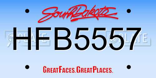 HFB5557 South Dakota License Plate