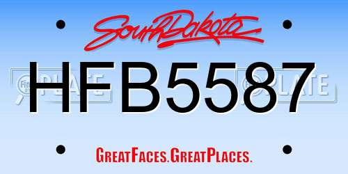 HFB5587 South Dakota License Plate