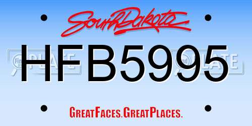HFB5995 South Dakota License Plate