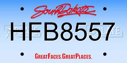 HFB8557 South Dakota License Plate