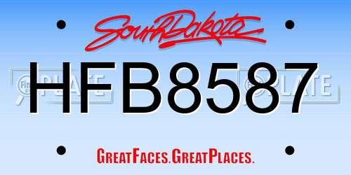 HFB8587 South Dakota License Plate
