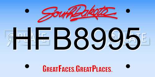 HFB8995 South Dakota License Plate