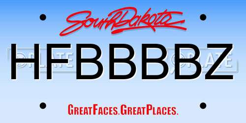 HFBBBBZ South Dakota License Plate