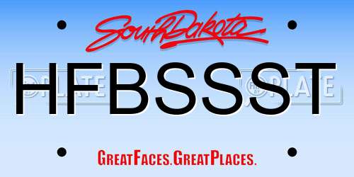 HFBSSST South Dakota License Plate