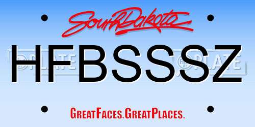 HFBSSSZ South Dakota License Plate