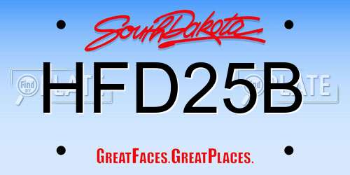 HFD25B South Dakota License Plate