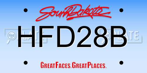 HFD28B South Dakota License Plate