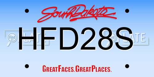 HFD28S South Dakota License Plate
