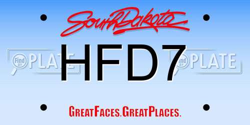 HFD7 South Dakota License Plate
