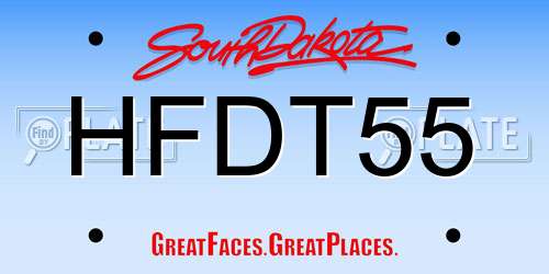 HFDT55 South Dakota License Plate