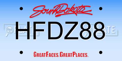 HFDZ88 South Dakota License Plate
