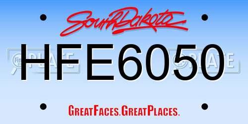 HFE6050 South Dakota License Plate