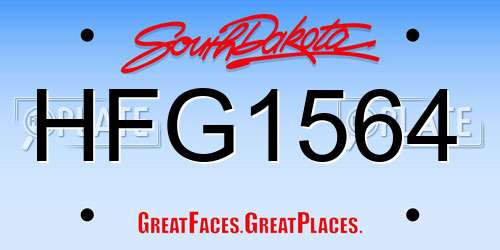 HFG1564 South Dakota License Plate