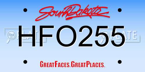 HFO255 South Dakota License Plate