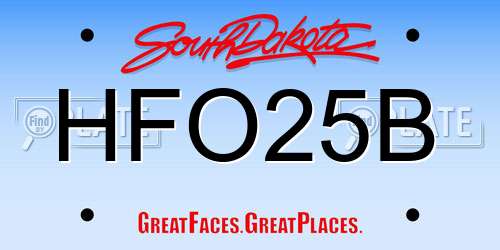 HFO25B South Dakota License Plate