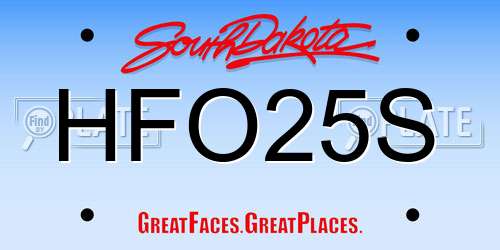 HFO25S South Dakota License Plate