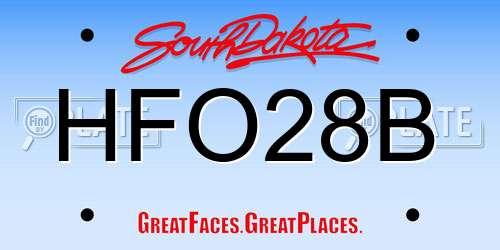 HFO28B South Dakota License Plate