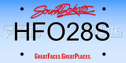 HFO28S South Dakota License Plate