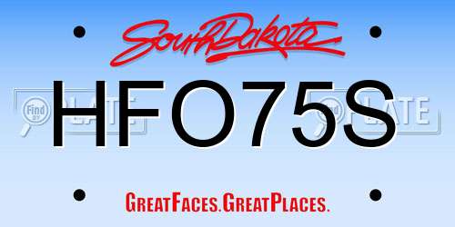 HFO75S South Dakota License Plate