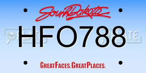 HFO788 South Dakota License Plate