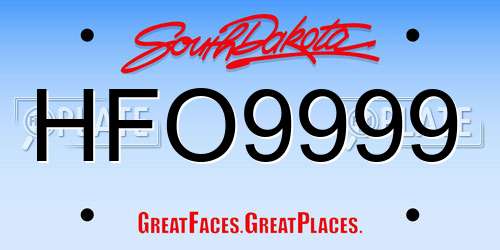 HFO9999 South Dakota License Plate