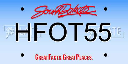 HFOT55 South Dakota License Plate