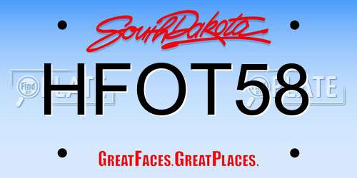 HFOT58 South Dakota License Plate