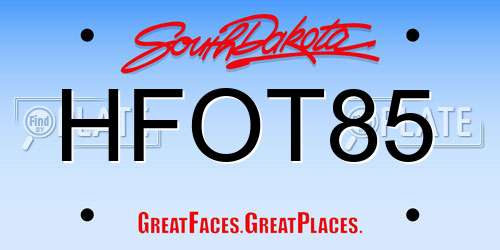 HFOT85 South Dakota License Plate