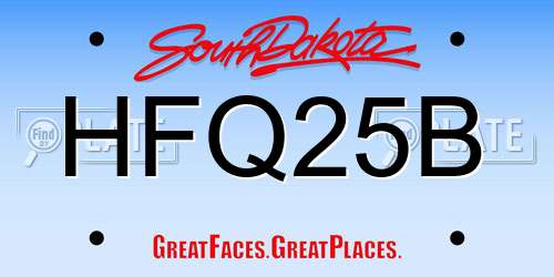 HFQ25B South Dakota License Plate