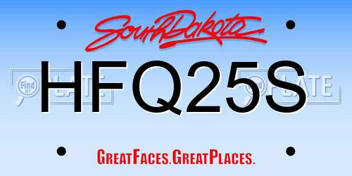 HFQ25S South Dakota License Plate