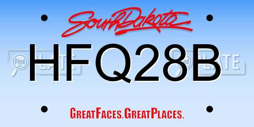 HFQ28B South Dakota License Plate