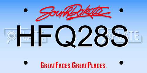 HFQ28S South Dakota License Plate