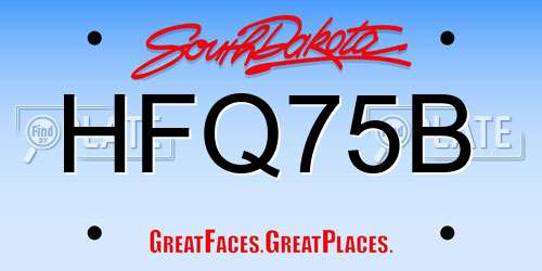 HFQ75B South Dakota License Plate