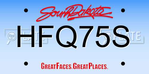 HFQ75S South Dakota License Plate
