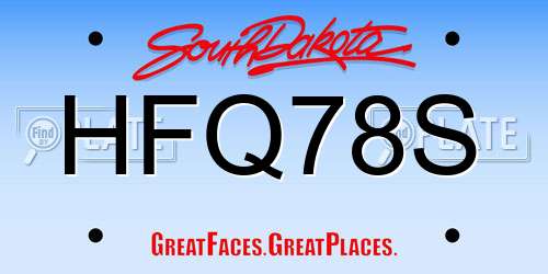 HFQ78S South Dakota License Plate