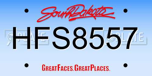 HFS8557 South Dakota License Plate