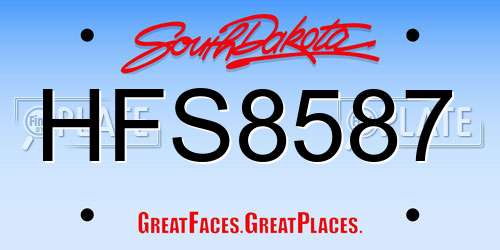 HFS8587 South Dakota License Plate
