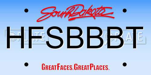 HFSBBBT South Dakota License Plate