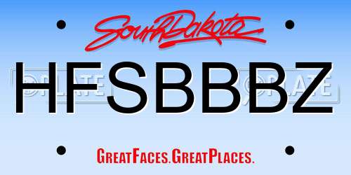 HFSBBBZ South Dakota License Plate