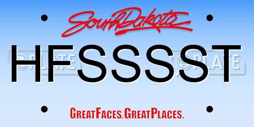 HFSSSST South Dakota License Plate