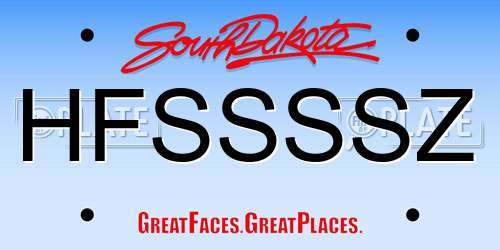 HFSSSSZ South Dakota License Plate