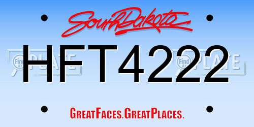 HFT4222 South Dakota License Plate