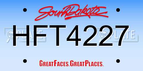 HFT4227 South Dakota License Plate