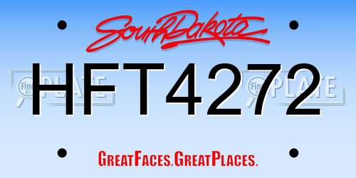 HFT4272 South Dakota License Plate
