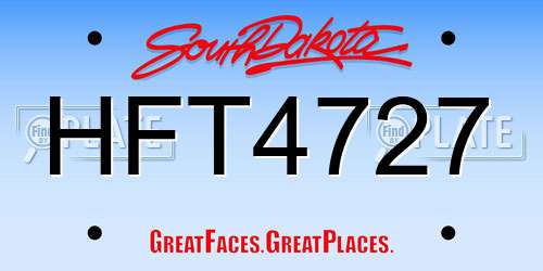 HFT4727 South Dakota License Plate