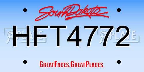 HFT4772 South Dakota License Plate