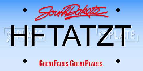 HFTATZT South Dakota License Plate
